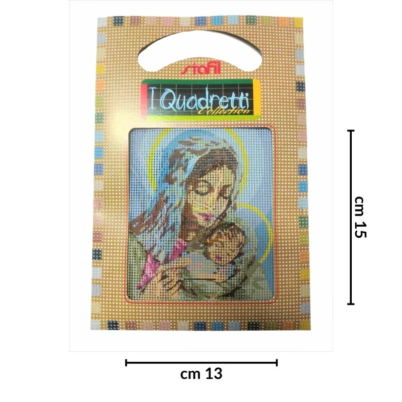 Stafil il kit Ricamo Mezzo Punto Consente di Realizzare un Quadro da Ricamare anche a Punto Croce, Stampa, Ago, Filati in Cotone Lanato e Istruzioni