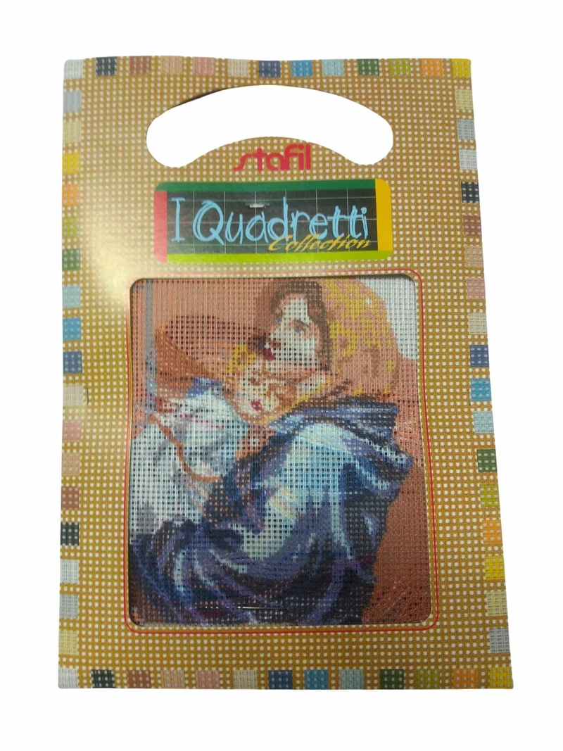 Stafil il kit Ricamo Mezzo Punto Consente di Realizzare un Quadro da Ricamare anche a Punto Croce, Stampa, Ago, Filati in Cotone Lanato e Istruzioni