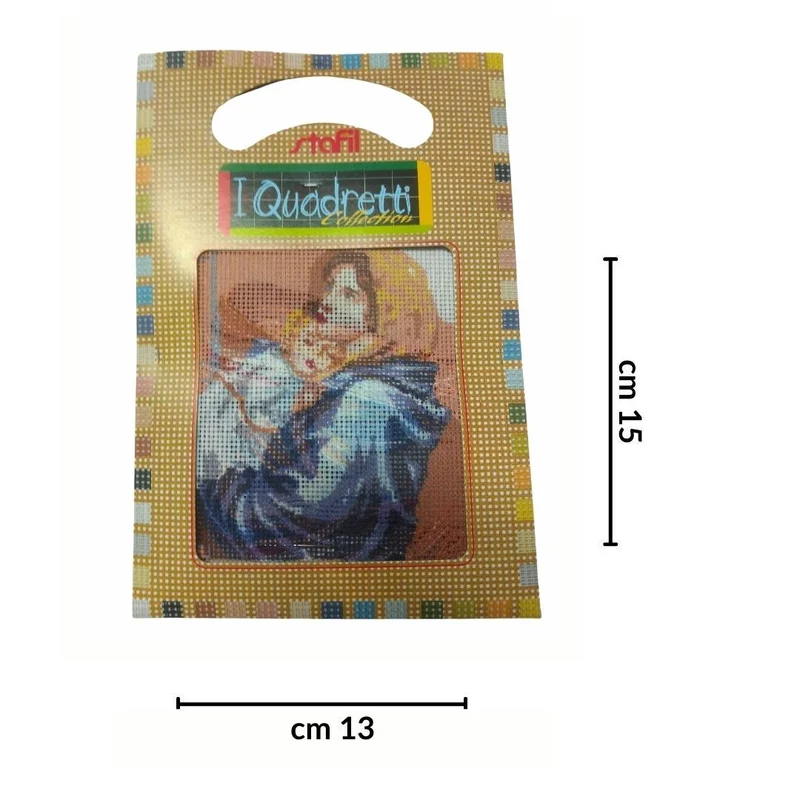 Stafil il kit Ricamo Mezzo Punto Consente di Realizzare un Quadro da Ricamare anche a Punto Croce, Stampa, Ago, Filati in Cotone Lanato e Istruzioni