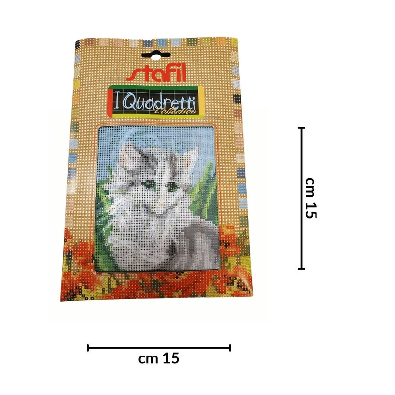 Stafil il kit Ricamo Mezzo Punto Consente di Realizzare un Quadro da Ricamare anche a Punto Croce, Stampa, Ago, Filati in Cotone Lanato e Istruzioni