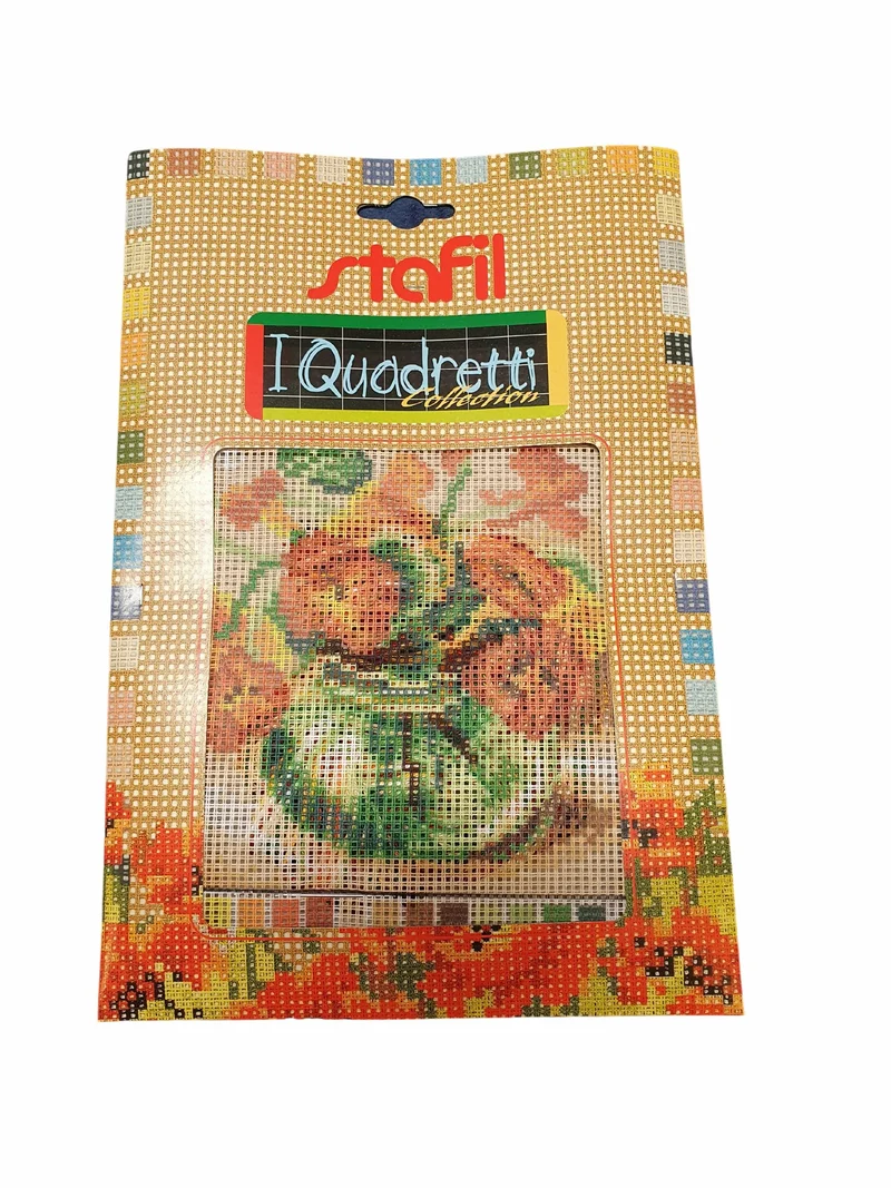 Stafil il kit Ricamo Mezzo Punto Consente di Realizzare un Quadro da Ricamare anche a Punto Croce, Stampa, Ago, Filati in Cotone Lanato e Istruzioni