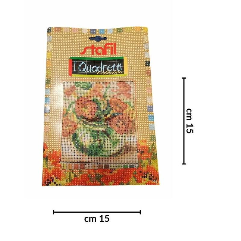 Stafil il kit Ricamo Mezzo Punto Consente di Realizzare un Quadro da Ricamare anche a Punto Croce, Stampa, Ago, Filati in Cotone Lanato e Istruzioni