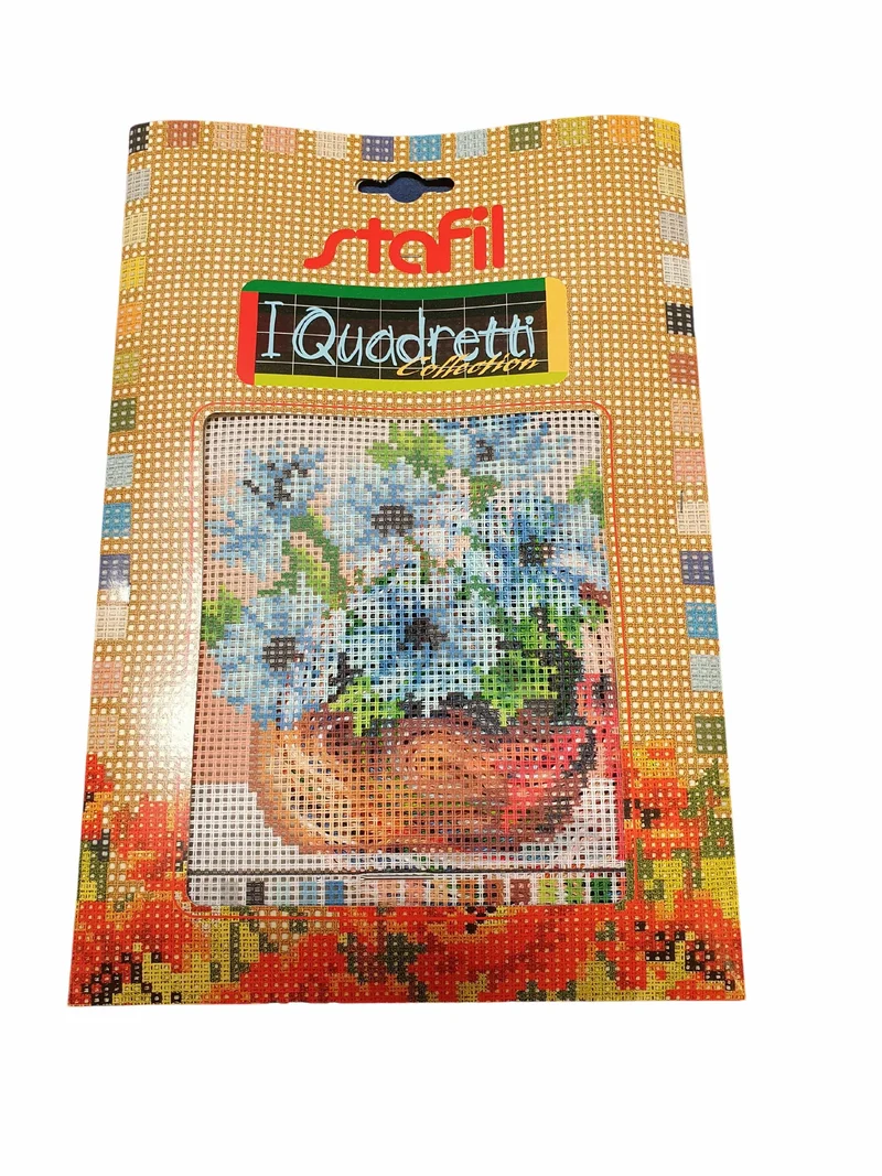 Stafil il kit Ricamo Mezzo Punto Consente di Realizzare un Quadro da Ricamare anche a Punto Croce, Stampa, Ago, Filati in Cotone Lanato e Istruzioni