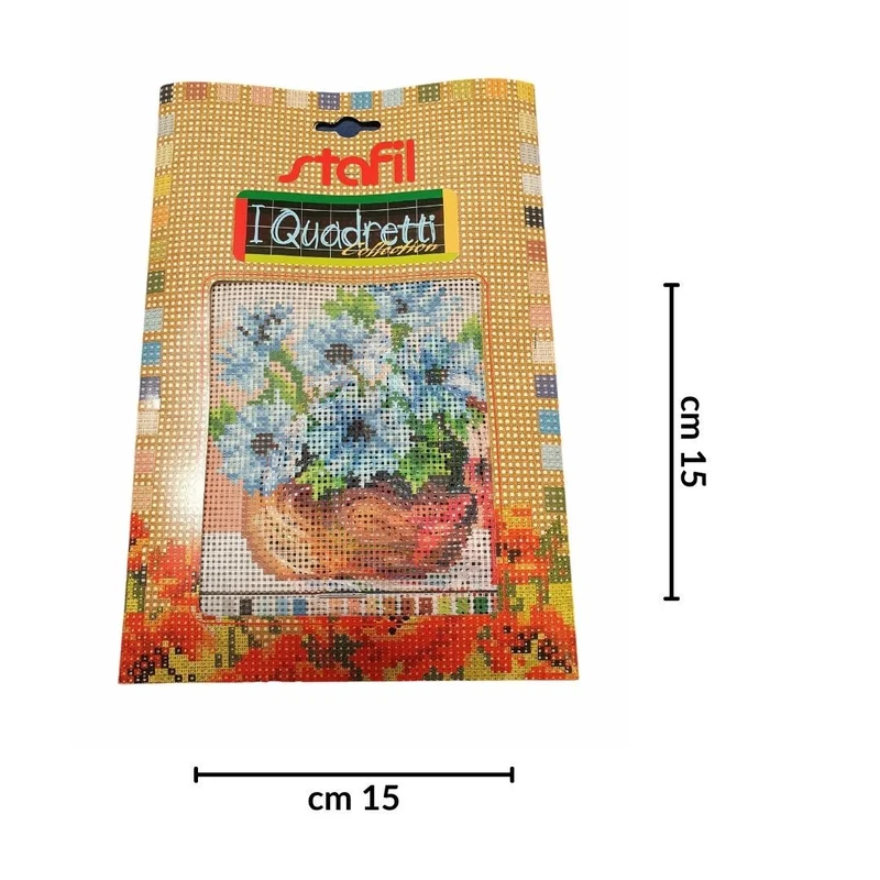 Stafil il kit Ricamo Mezzo Punto Consente di Realizzare un Quadro da Ricamare anche a Punto Croce, Stampa, Ago, Filati in Cotone Lanato e Istruzioni