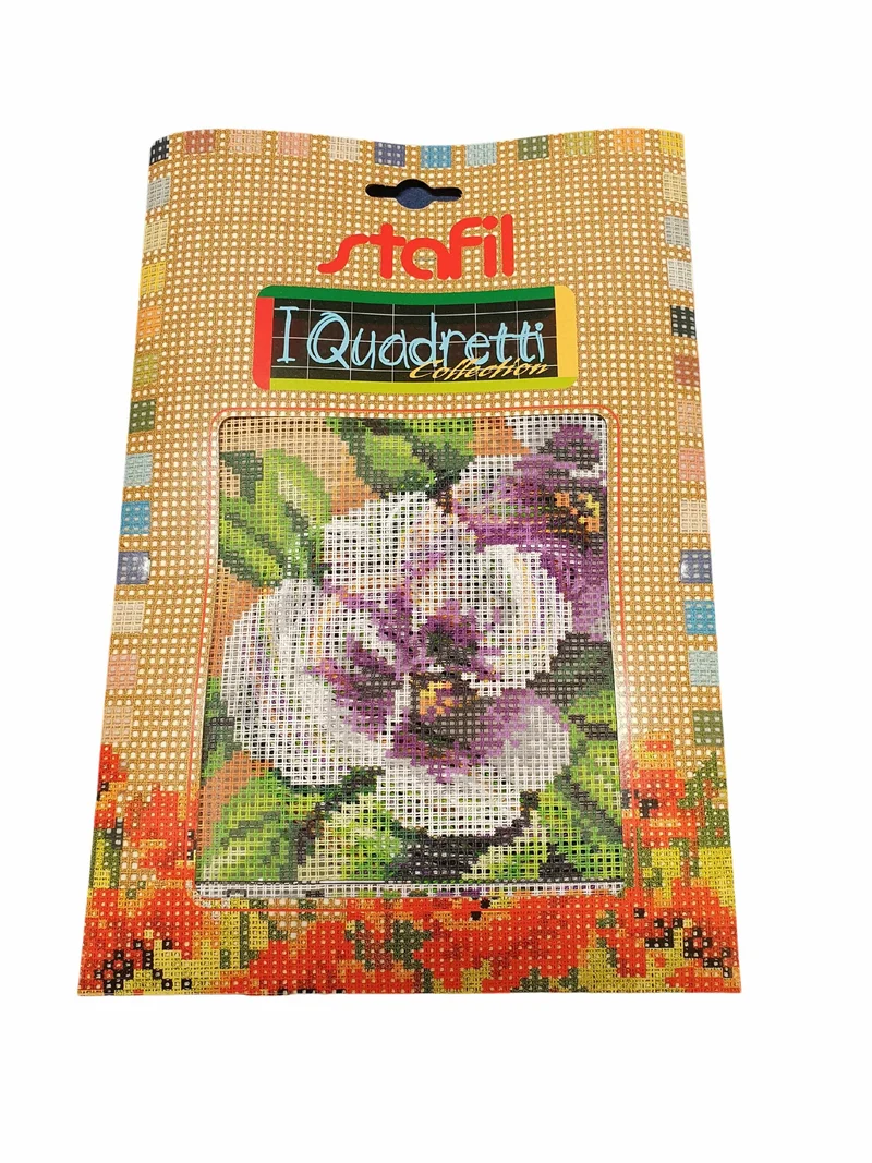 Stafil il kit Ricamo Mezzo Punto Consente di Realizzare un Quadro da Ricamare anche a Punto Croce, Stampa, Ago, Filati in Cotone Lanato e Istruzioni