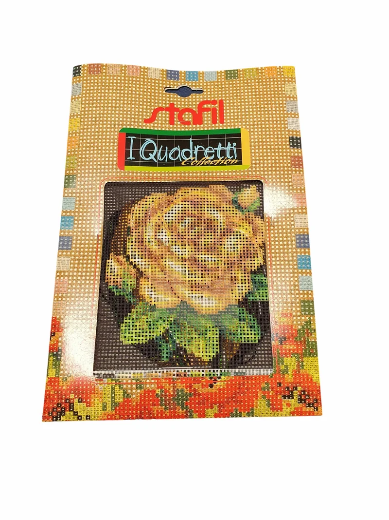 Stafil il kit Ricamo Mezzo Punto Consente di Realizzare un Quadro da Ricamare anche a Punto Croce, Stampa, Ago, Filati in Cotone Lanato e Istruzioni