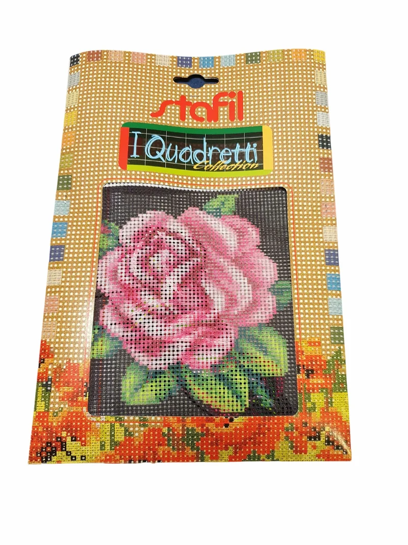 Stafil il kit Ricamo Mezzo Punto Consente di Realizzare un Quadro da Ricamare anche a Punto Croce, Stampa, Ago, Filati in Cotone Lanato e Istruzioni