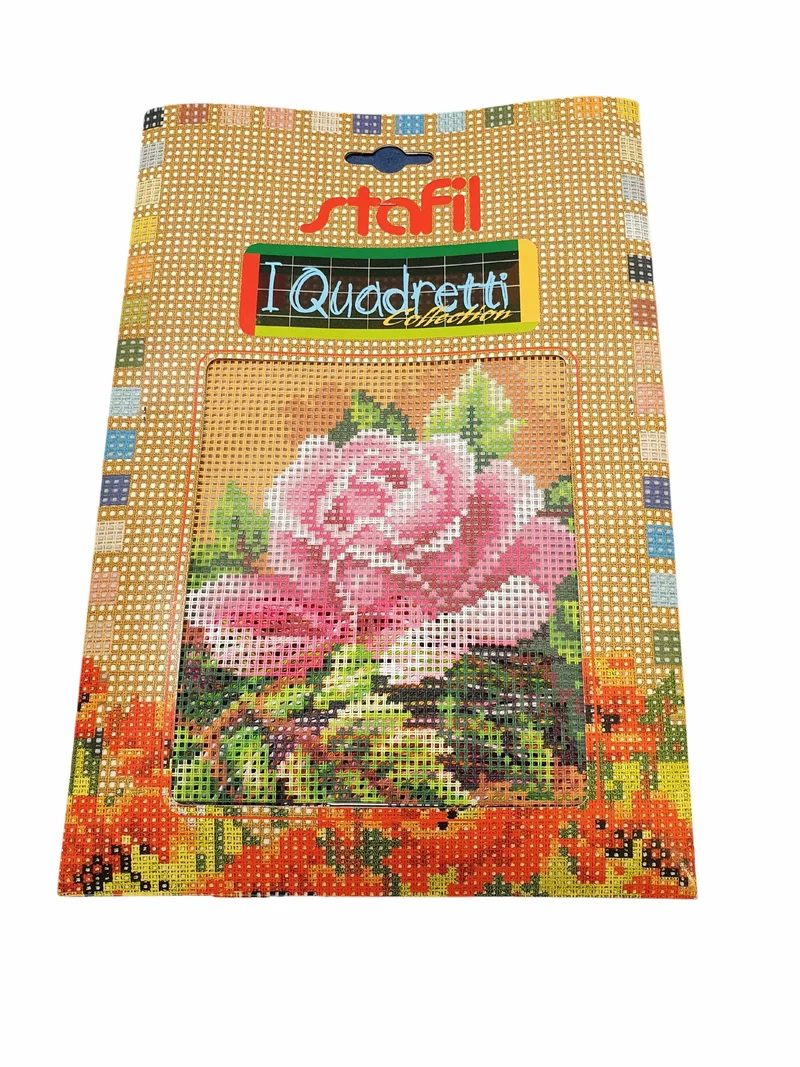 Stafil il kit Ricamo Mezzo Punto Consente di Realizzare un Quadro da Ricamare anche a Punto Croce, Stampa, Ago, Filati in Cotone Lanato e Istruzioni