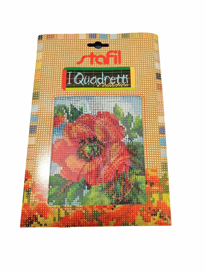 Stafil il kit Ricamo Mezzo Punto Consente di Realizzare un Quadro da Ricamare anche a Punto Croce, Stampa, Ago, Filati in Cotone Lanato e Istruzioni