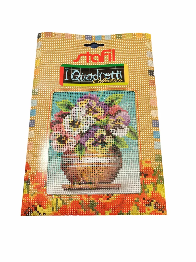 Stafil il kit Ricamo Mezzo Punto Consente di Realizzare un Quadro da Ricamare anche a Punto Croce, Stampa, Ago, Filati in Cotone Lanato e Istruzioni