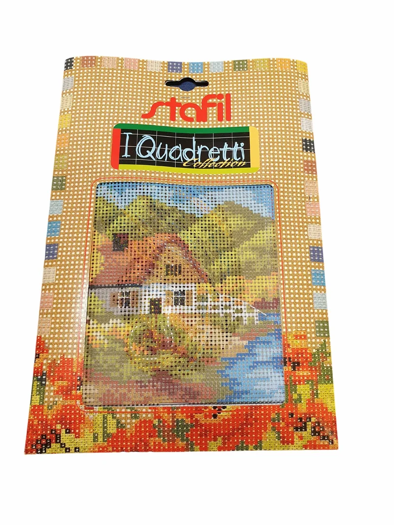 Stafil il kit Ricamo Mezzo Punto Consente di Realizzare un Quadro da Ricamare anche a Punto Croce, Stampa, Ago, Filati in Cotone Lanato e Istruzioni