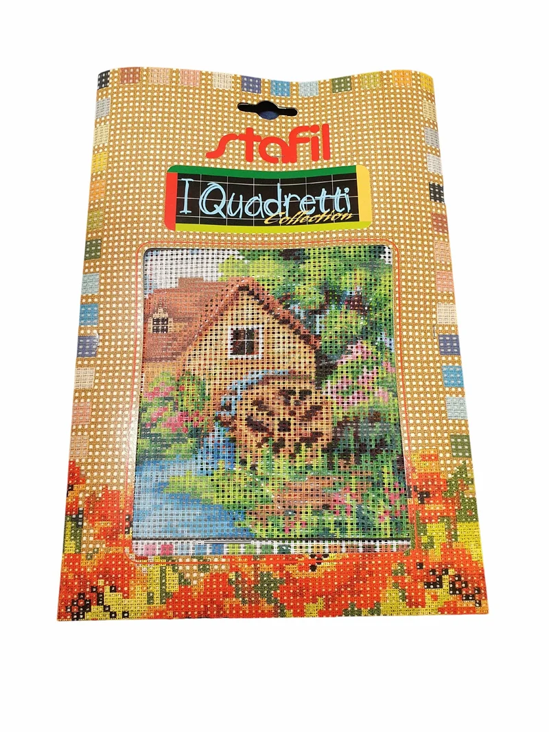 Stafil il kit Ricamo Mezzo Punto Consente di Realizzare un Quadro da Ricamare anche a Punto Croce, Stampa, Ago, Filati in Cotone Lanato e Istruzioni