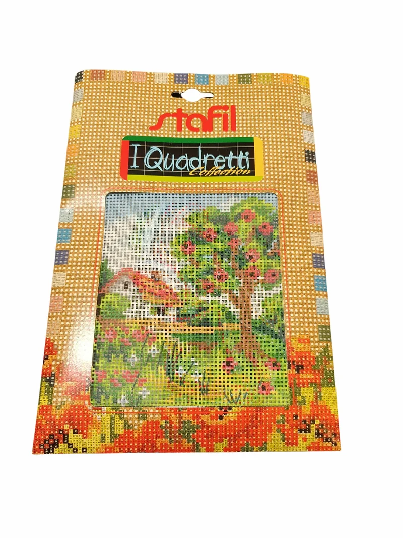 Stafil il kit Ricamo Mezzo Punto Consente di Realizzare un Quadro da Ricamare anche a Punto Croce, Stampa, Ago, Filati in Cotone Lanato e Istruzioni