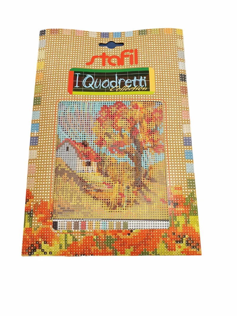 Stafil il kit Ricamo Mezzo Punto Consente di Realizzare un Quadro da Ricamare anche a Punto Croce, Stampa, Ago, Filati in Cotone Lanato e Istruzioni