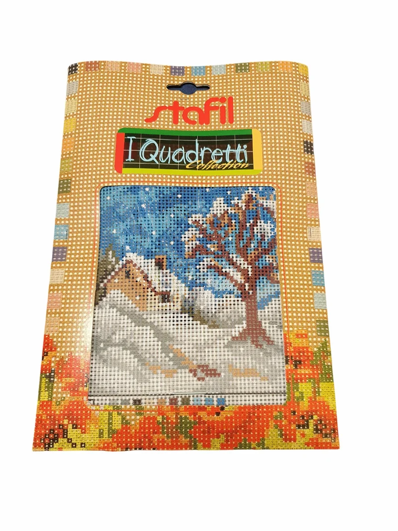 Stafil il kit Ricamo Mezzo Punto Consente di Realizzare un Quadro da Ricamare anche a Punto Croce, Stampa, Ago, Filati in Cotone Lanato e Istruzioni