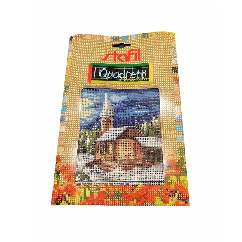 Stafil il kit Ricamo Mezzo Punto Consente di Realizzare un Quadro da Ricamare anche a Punto Croce, Stampa, Ago, Filati in Cotone Lanato e Istruzioni