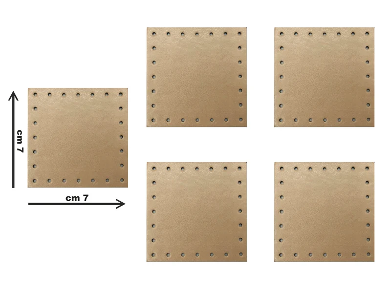 Mattonelle in vera pelle per borse | 7x7 cm | cf 5 pz
