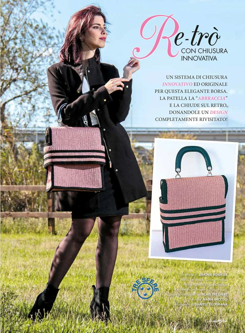 Kit borsa uncinetto mod. retro | tre sfere