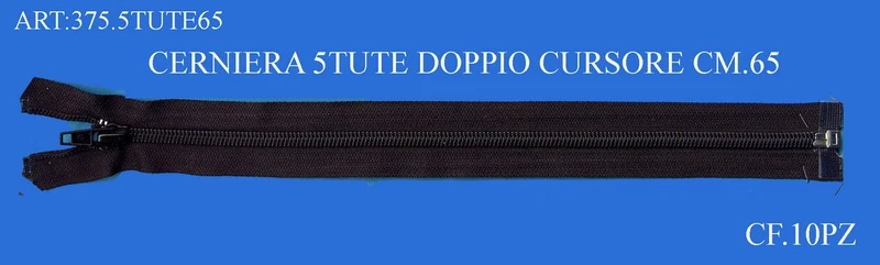 Cerniera 5 tute nylon cm.65 cf.10pz