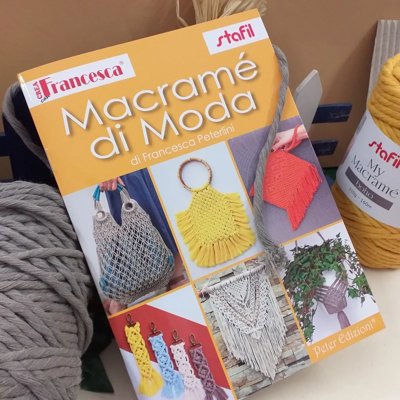 Macramè nodi corda schemi Kit manuale per borsa, zainetto, portapianta