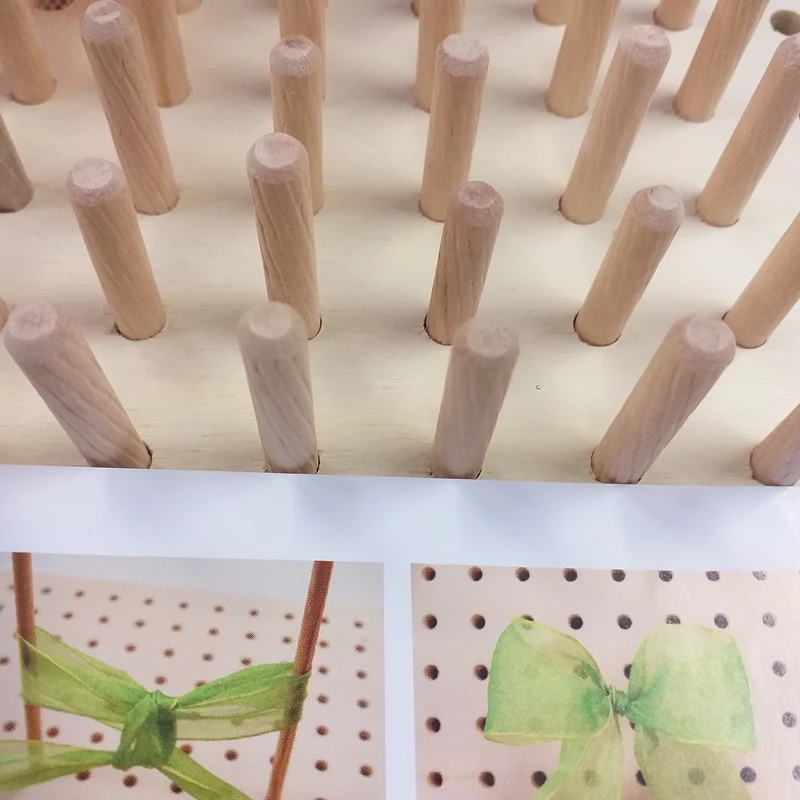 Telaio legno tessitura mattonelle granny pom pom fiocchi e istruzioni