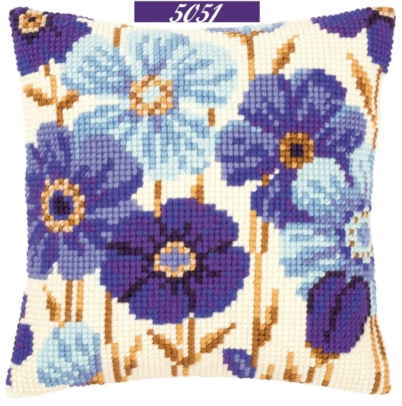 Fiori rose kit tela fili schemi ricamare cuscino mezzo punto croce