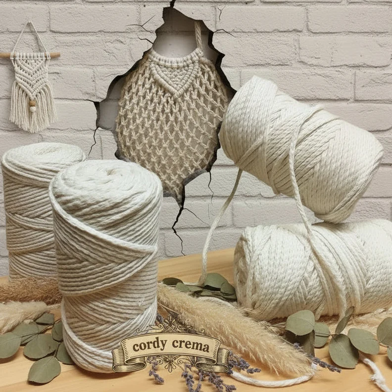 Cordino macramè 4 mm per tende borse - corda cotone spago per nodi