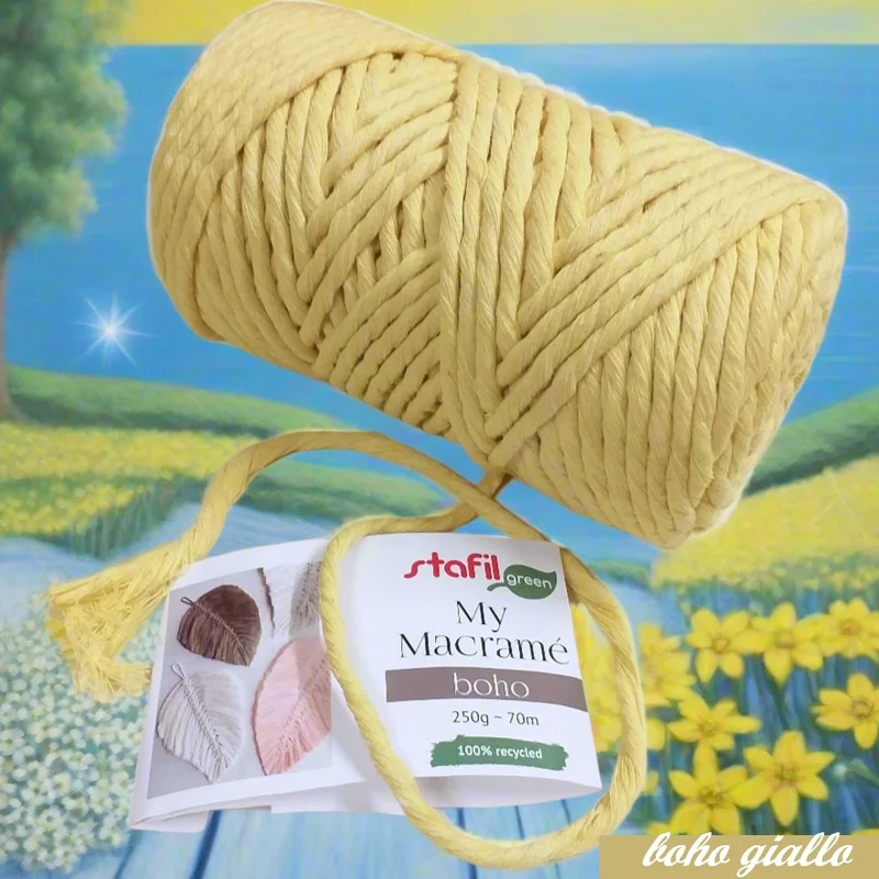 Cordino macramè 4 mm per tende borse - corda cotone spago per nodi