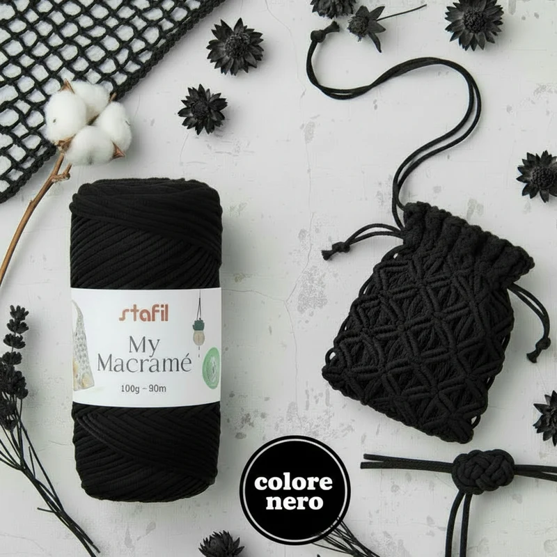 Corda macramè filato cotone filo cordoncino 2 mm tende borse uncinetto