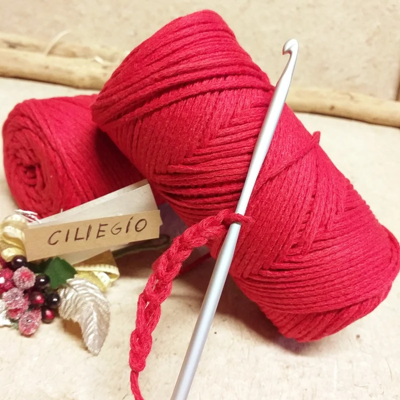 Corda macramè filato cotone filo cordoncino 2 mm tende borse uncinetto
