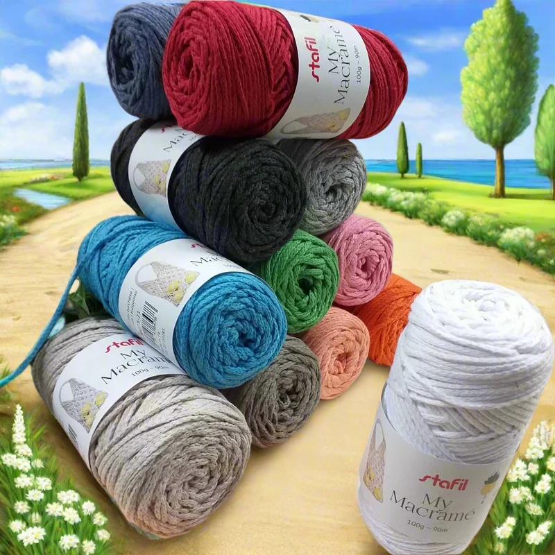 Corda macramè filato cotone filo cordoncino 2 mm tende borse uncinetto