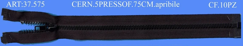 Cerniera 5pressof.75cm cf.10pz