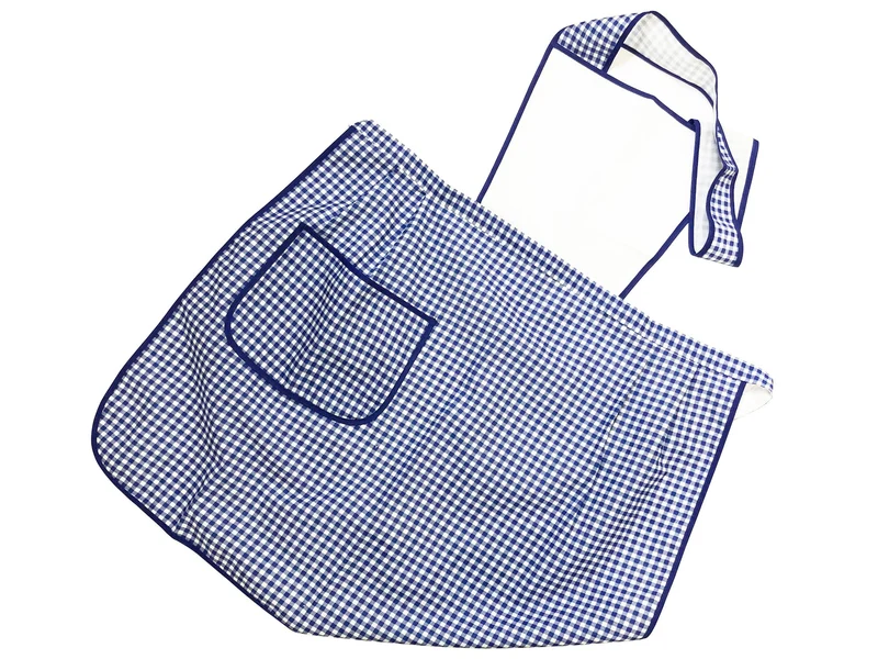 Grembiule con pettorina quadri cf.6pz