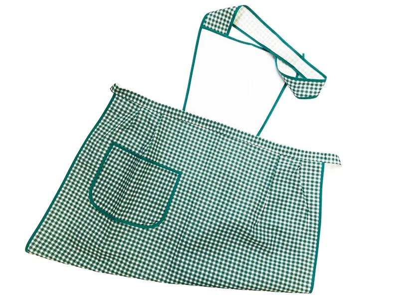 Grembiule con pettorina quadri cf.6pz