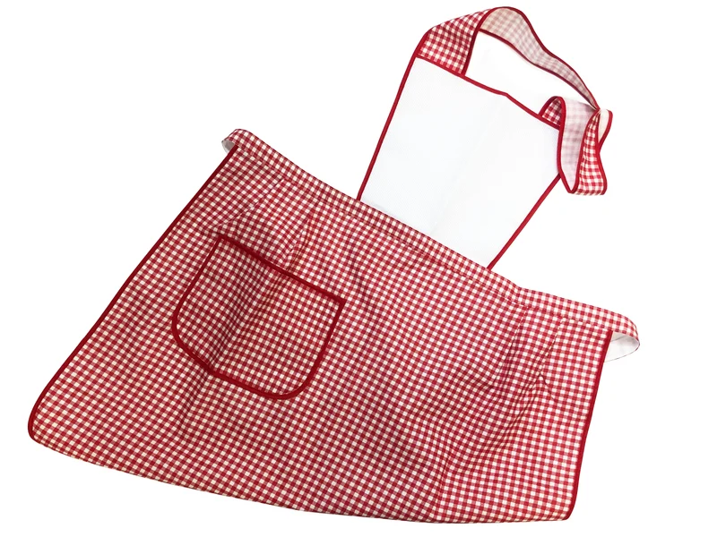 Grembiule con pettorina quadri cf.6pz