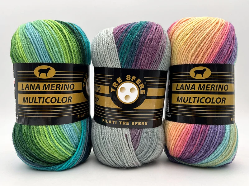 Filato lana merino multicolor | cf 500 gr | 25% lana 75% acrilico