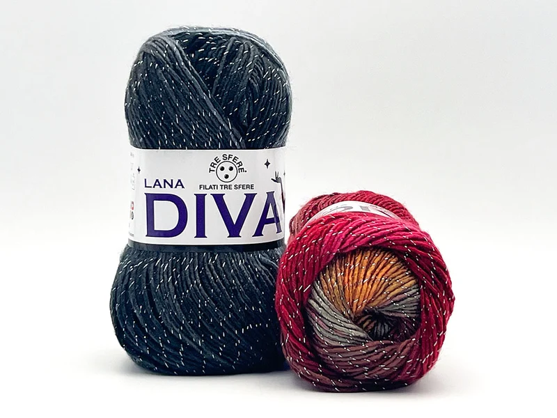 Filato lana diva | cf 500 gr | 98% acrilico 2% lurex