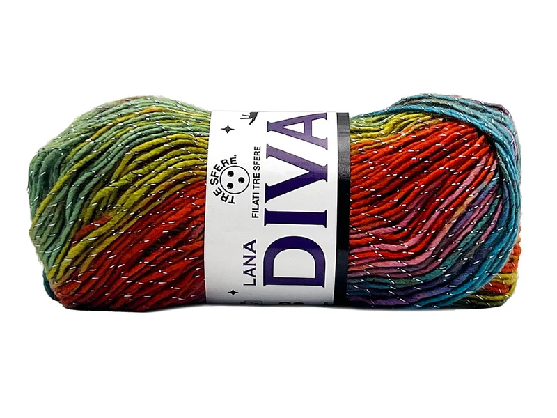 Filato lana diva | cf 500 gr | 98% acrilico 2% lurex