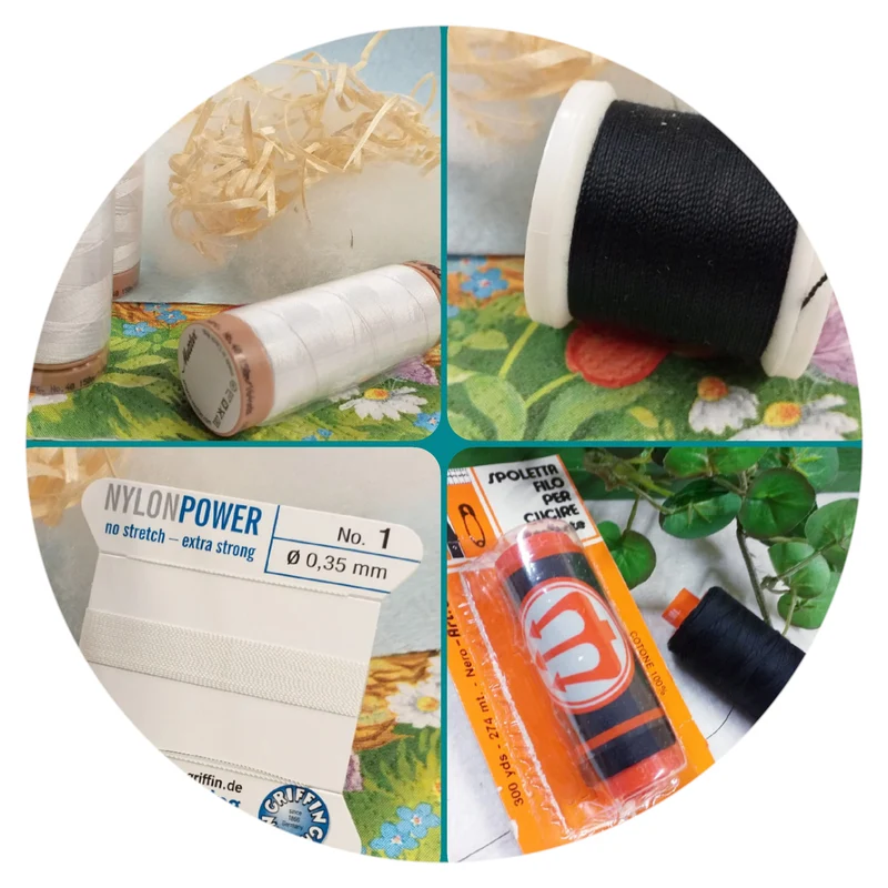 Filo infilaperle tissage perline filato con ago per infilare pietre