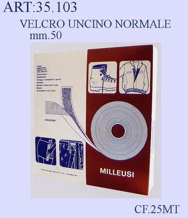Velcro alto 5cm unc.1parte cf.25mt