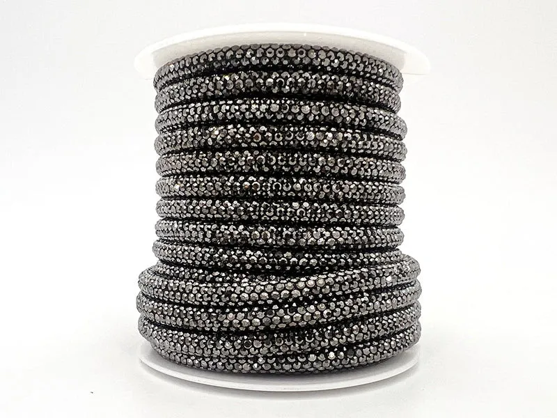 Cordino con strass 6 mm | rocchetto 10 mt