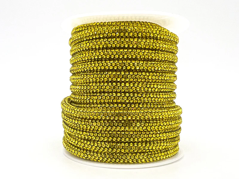 Cordino con strass 6 mm | rocchetto 10 mt