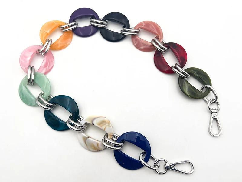 Catena in resina per borse round | 60 cm | con moschettoni