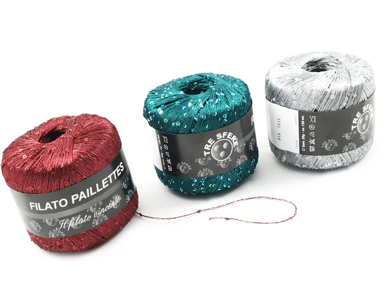 Filato con paillettes | cf 250 gr | 80% poliestere 20% poliammide