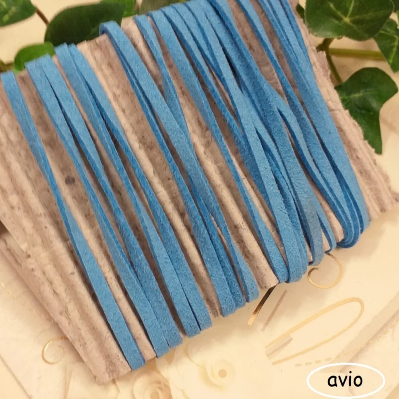 Cordino piatto effetto camoscio | lacci di piattina collane bracciali