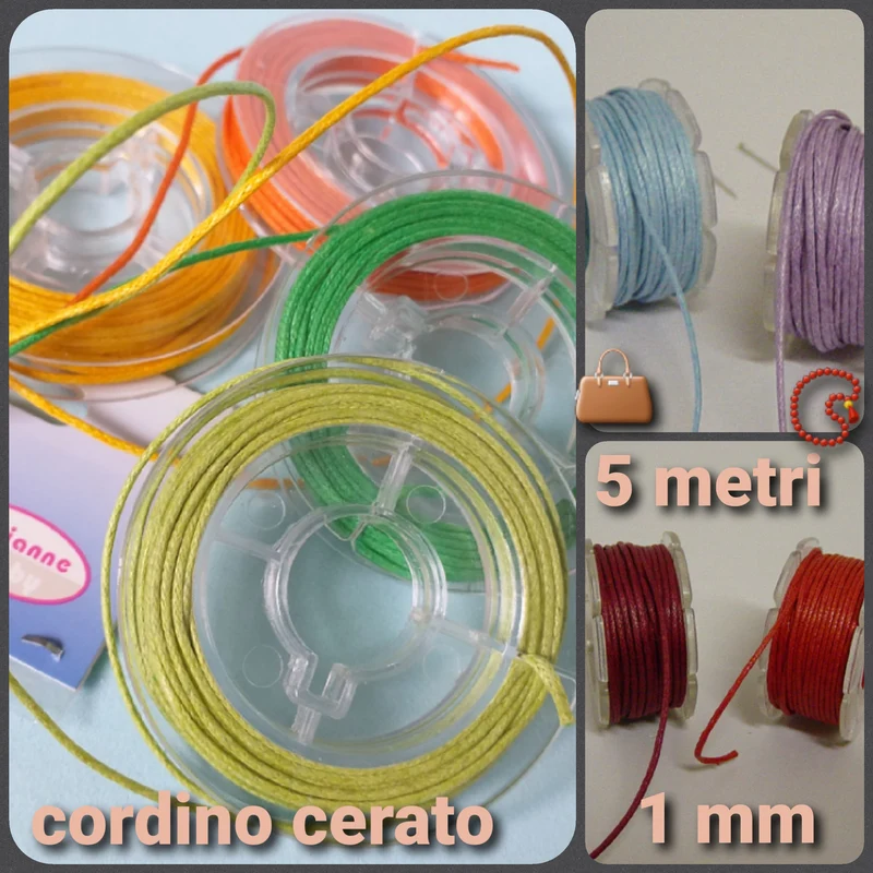 Filo cerato cotone collane cordino bigiotteria laccio bracciali 1 mm