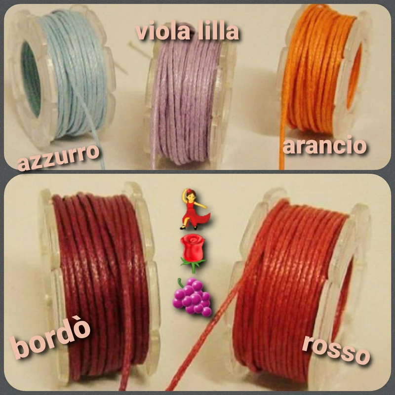 Filo cerato cotone collane cordino bigiotteria laccio bracciali 1 mm