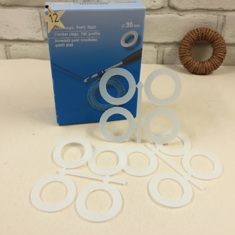 Anelli uncinetto plastica cerchietti da rivestire borse maglia collana