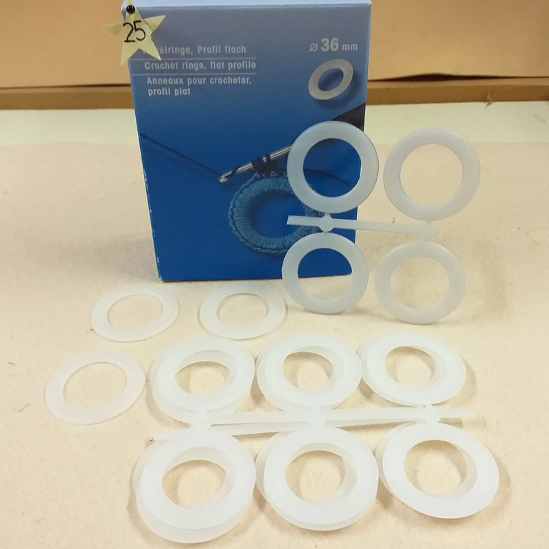 Anelli uncinetto plastica cerchietti da rivestire borse maglia collana