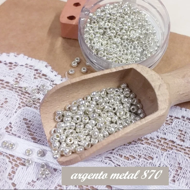 Rocailles perline metalliche particolari 2.5 mm 9/0 hobby bijoux fiori